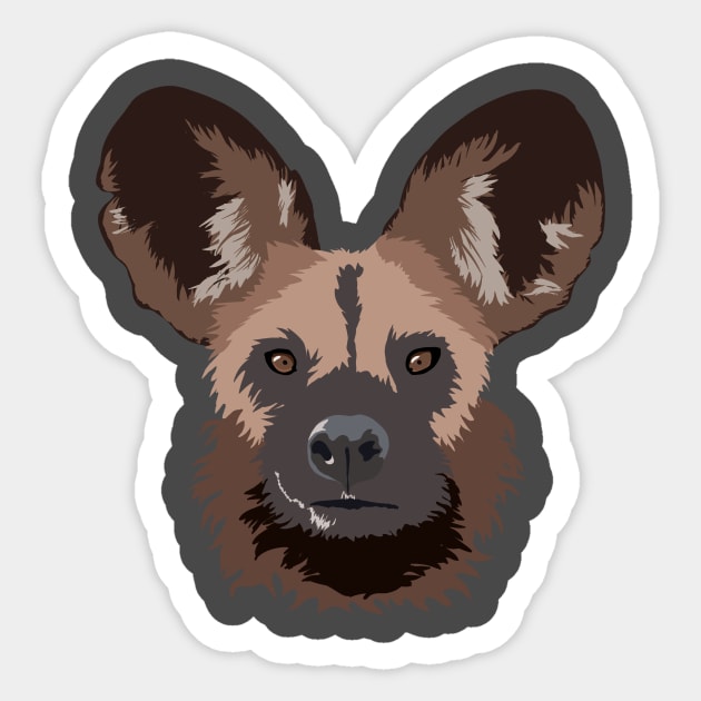 African hunting dog Sticker by Chromescarab